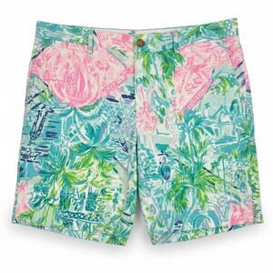 Lilly Pulitzer Mens 34 Preppy Coastal Resortwear Tropical Old Money Golf Shorts